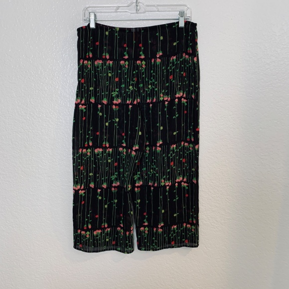 Josie Natori Two Piece Set Sheer Robe & Pant Small Floral Vintage Fairy Whimsy - Picture 9 of 12